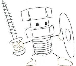 Stickserie - Ritter Schraube Doodle 4